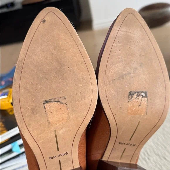 Dolce Vita Tan Leather Heeled Mules sz 9 EUC - Picture 6 of 8